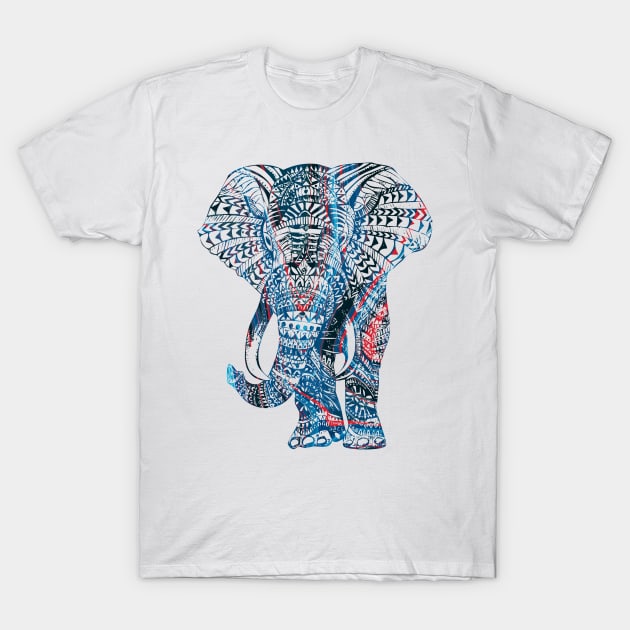 Intricate Asian Elephant Colorful Illustration T-Shirt by VintCam